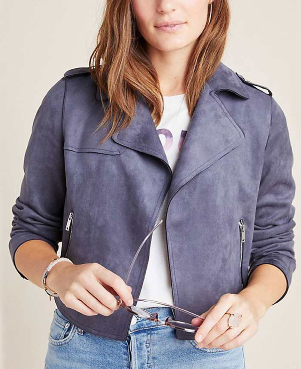 13 Reasons Why S04 Alisha Boe Suede Biker Jacket