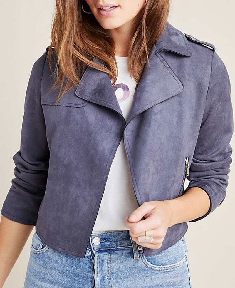 13 Reasons Why S04 Alisha Boe Suede Biker Jacket 13 Reasons Why S04 Alisha Boe Suede Biker Jacket - Image 3