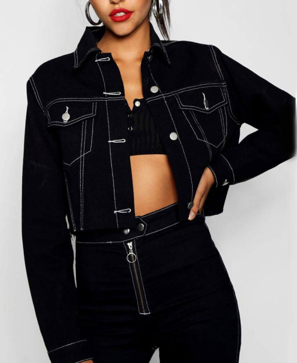 13 Reasons Why Alisha Boe Cropped Black Jacket