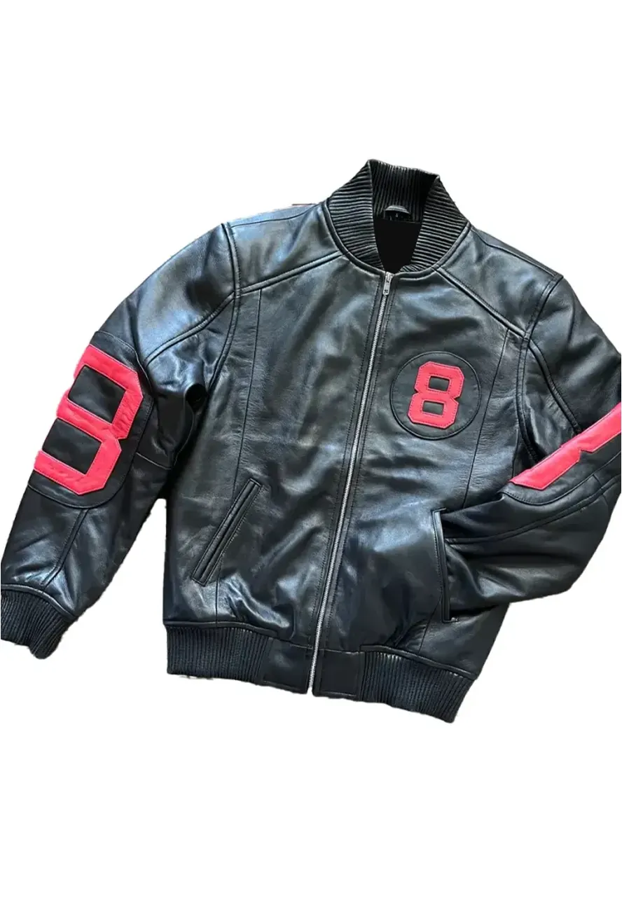 8 Ball Black And Red Bomber Jacket 8 Ball Black And Red Bomber Jacket - Image 2