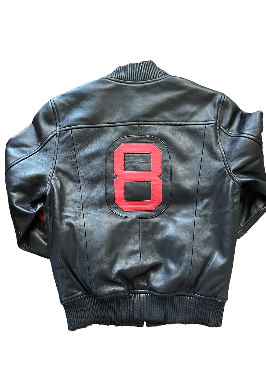 8 Ball Black And Red Bomber Jacket 8 Ball Black And Red Bomber Jacket - Image 3