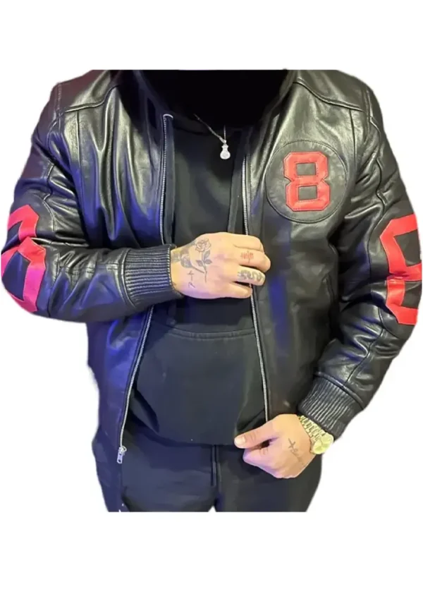 8 Ball Black And Red Bomber Jacket