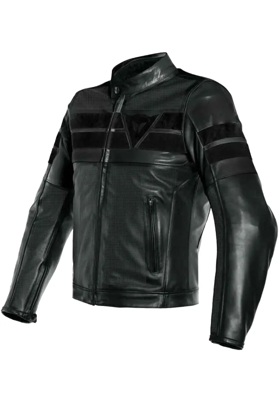 8 Track Perforated Leather Jacket 8 Track Perforated Leather Jacket
