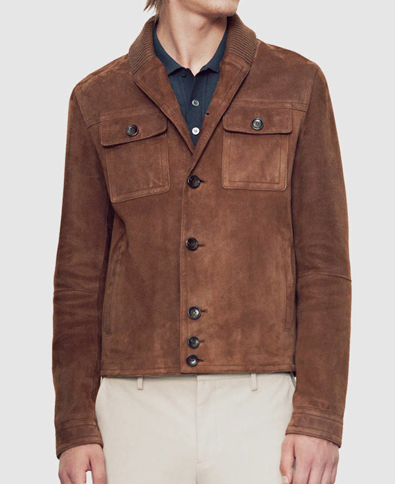 Aaron Taylor Johnson Brown Suede Leather Jacket Aaron Taylor Johnson Brown Suede Leather Jacket - Image 2