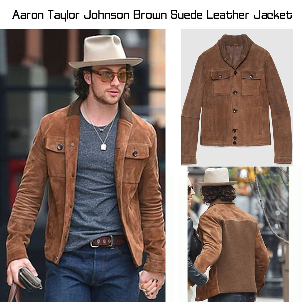 Aaron Taylor Johnson Brown Suede Leather Jacket Aaron Taylor Johnson Brown Suede Leather Jacket - Image 7