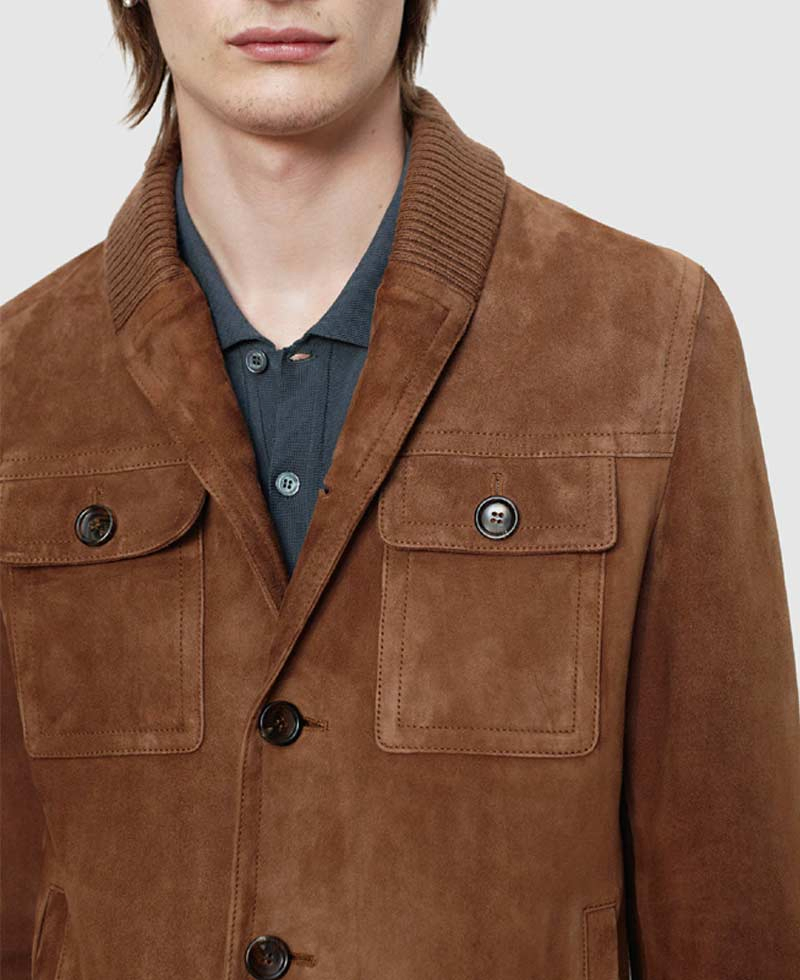 Aaron Taylor Johnson Brown Suede Leather Jacket Aaron Taylor Johnson Brown Suede Leather Jacket - Image 6
