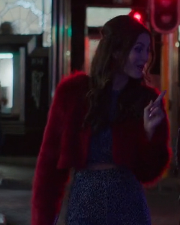 Afterlife of the Party Cassie Red Fur Jacket Afterlife of the Party Cassie Red Fur Jacket - Image 4