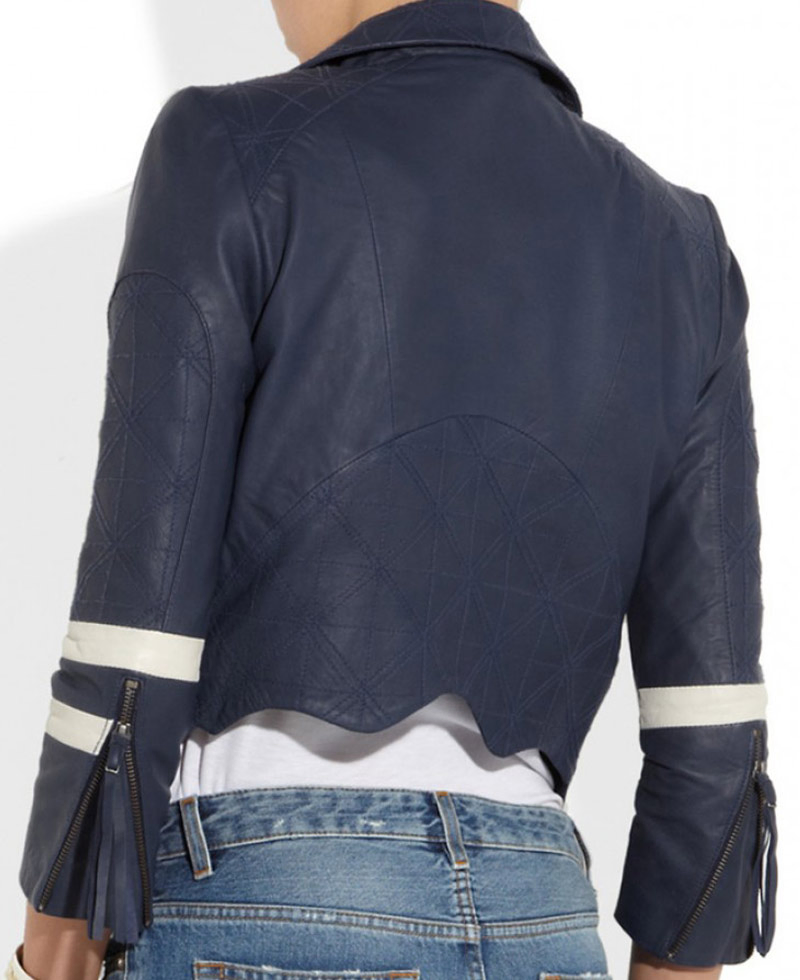 Agents of S.H.I.E.L.D. Chloe Bennet Blue Leather Jacket Agents of S.H.I.E.L.D. Chloe Bennet Blue Leather Jacket - Image 2