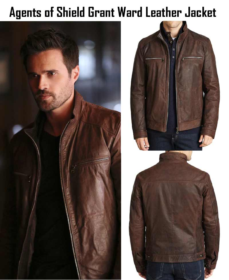 Agents of Shield Grant Ward Brown Leather Jacket Agents of Shield Grant Ward Brown Leather Jacket - Image 3