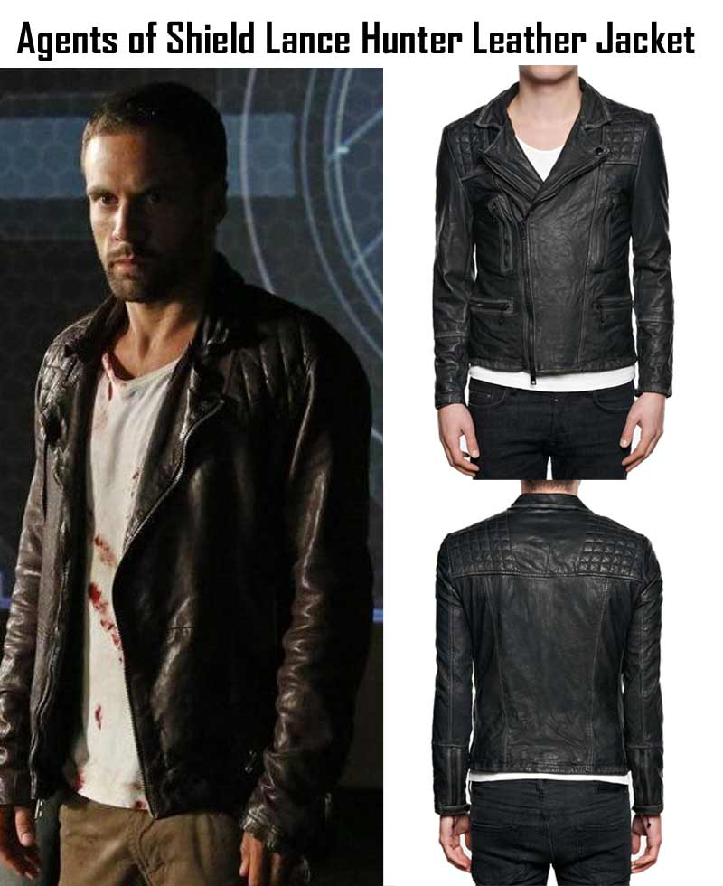 Agents of Shield Lance Hunter Black Leather Biker Jacket Agents of Shield Lance Hunter Black Leather Biker Jacket - Image 3