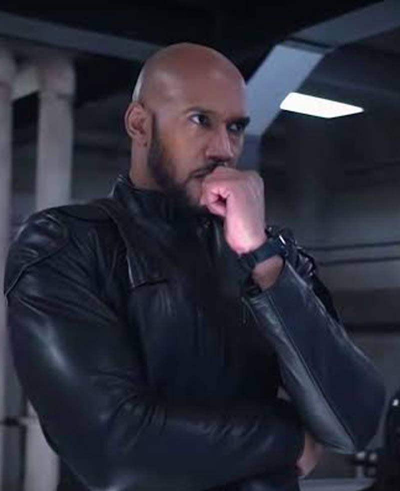Agents of Shield Missing Pieces Henry Simmons Black Leather Jacket Agents of Shield Missing Pieces Henry Simmons Black Leather Jacket - Image 3