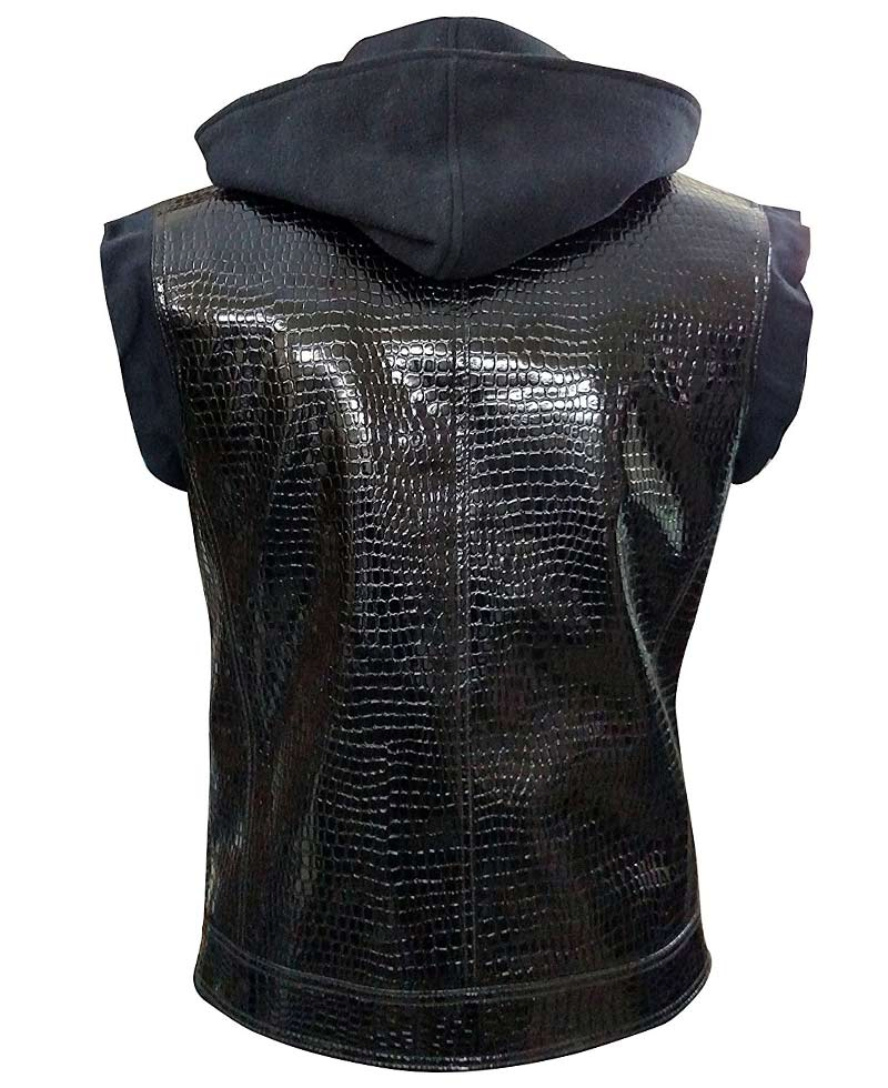WWE Crocodile Alligator AJ Styles Vest with Hoodie WWE Crocodile Alligator AJ Styles Vest with Hoodie - Image 3