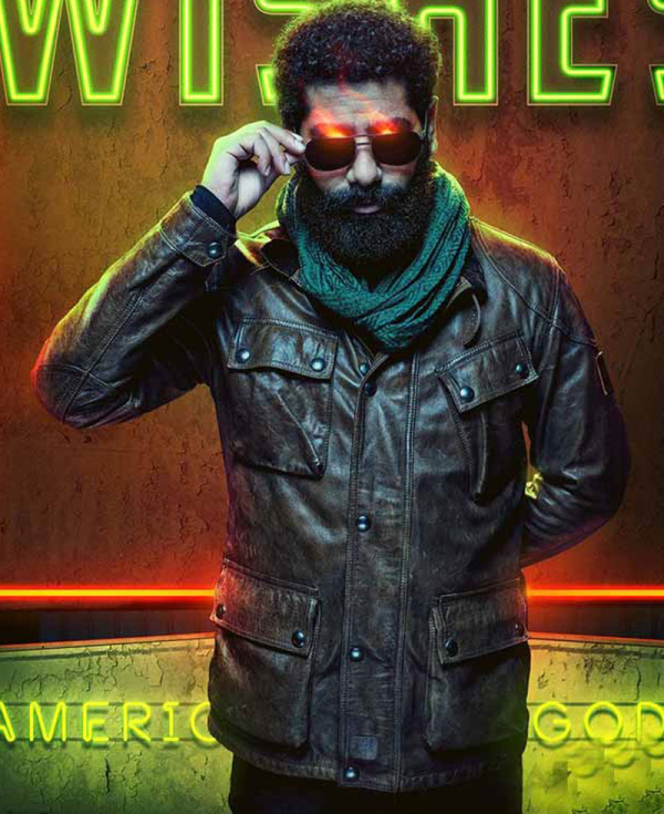 American Gods S02 Mousa Kraish Brown Leather Jacket