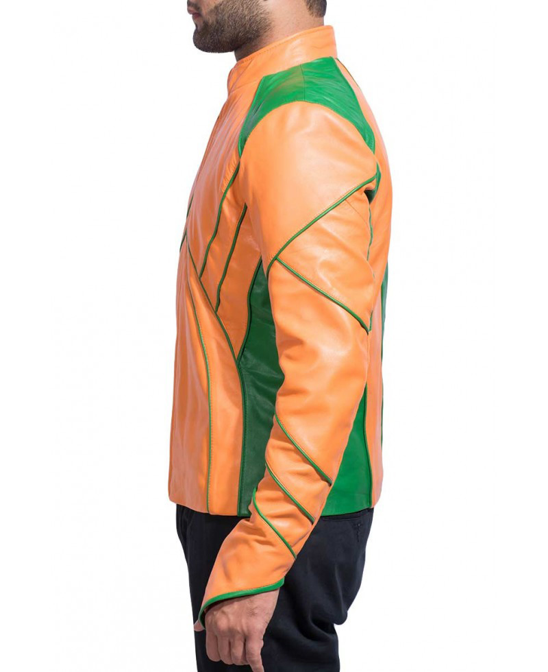 Smallville Aquaman Leather Jacket with Hoodie Smallville Aquaman Leather Jacket with Hoodie - Image 6