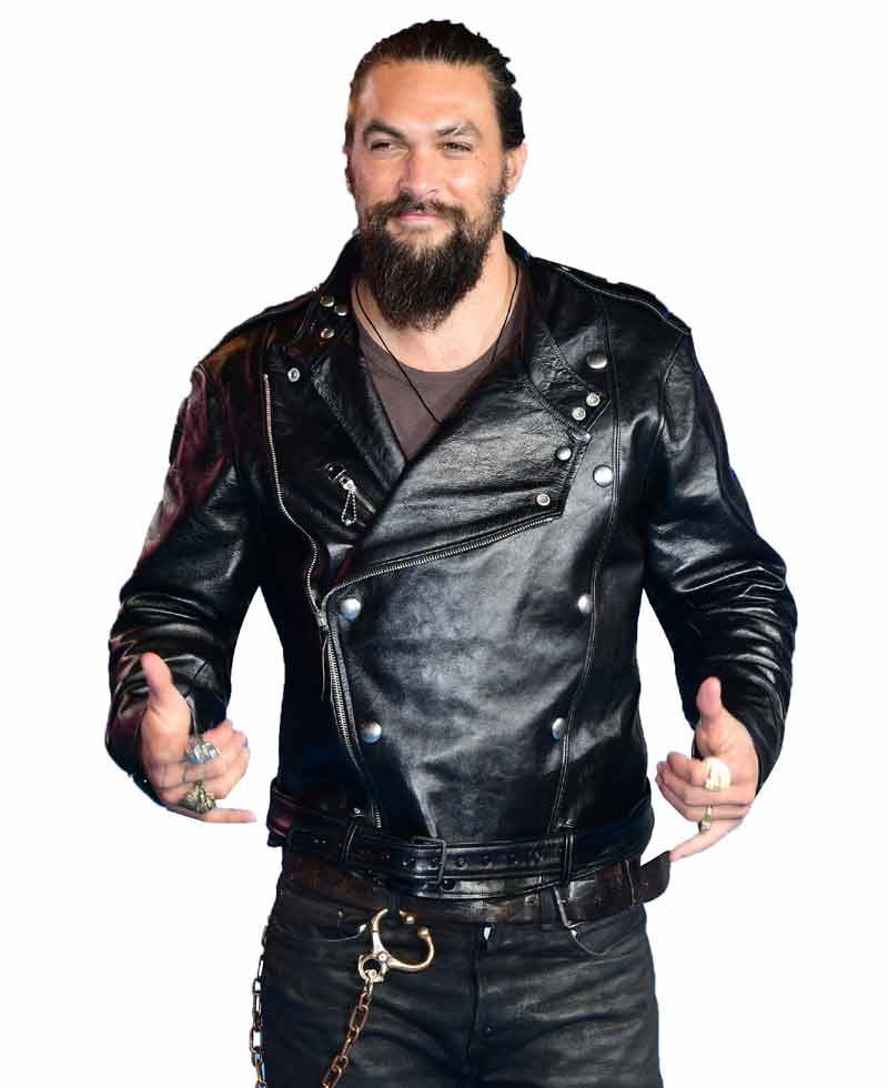Aquaman Jason Momoa Black Leather Biker Jacket Aquaman Jason Momoa Black Leather Biker Jacket