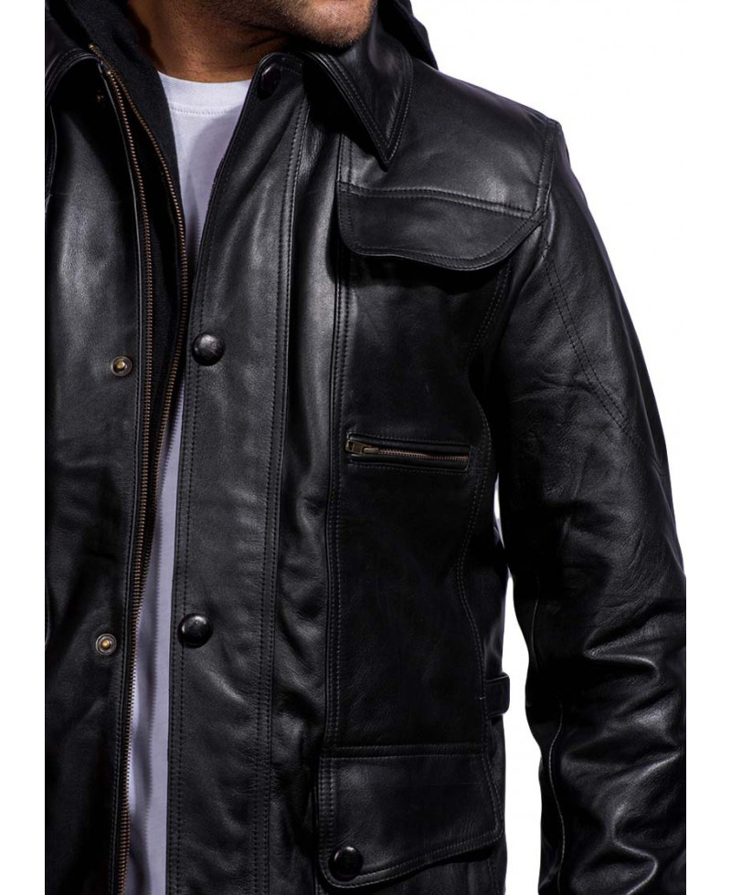 Arnold Schwarzenegger Terminator Genisys Jacket with Hoodie Arnold Schwarzenegger Terminator Genisys Jacket with Hoodie - Image 5