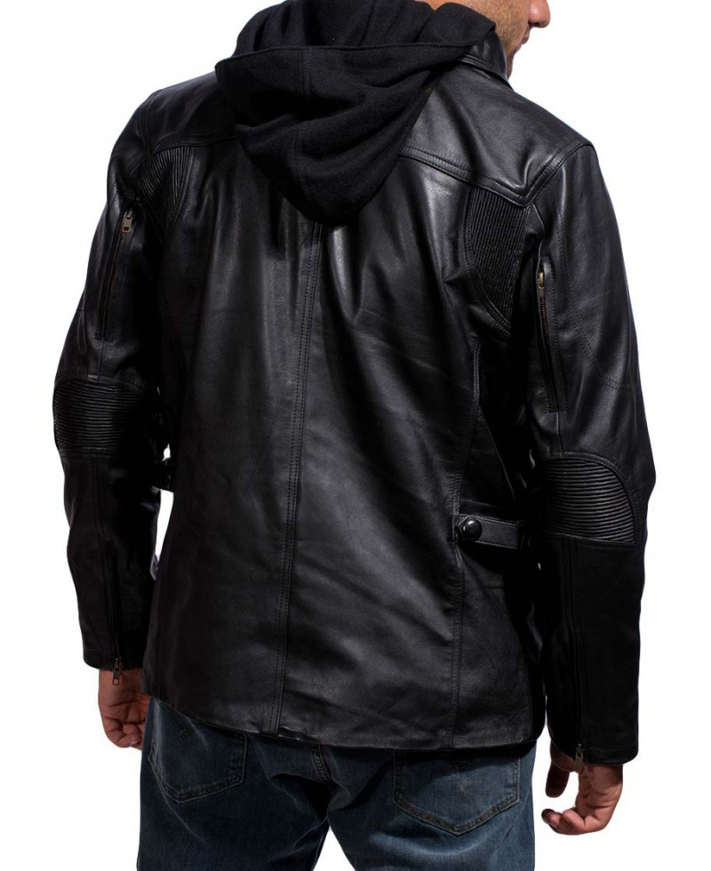Arnold Schwarzenegger Terminator Genisys Jacket with Hoodie Arnold Schwarzenegger Terminator Genisys Jacket with Hoodie - Image 2