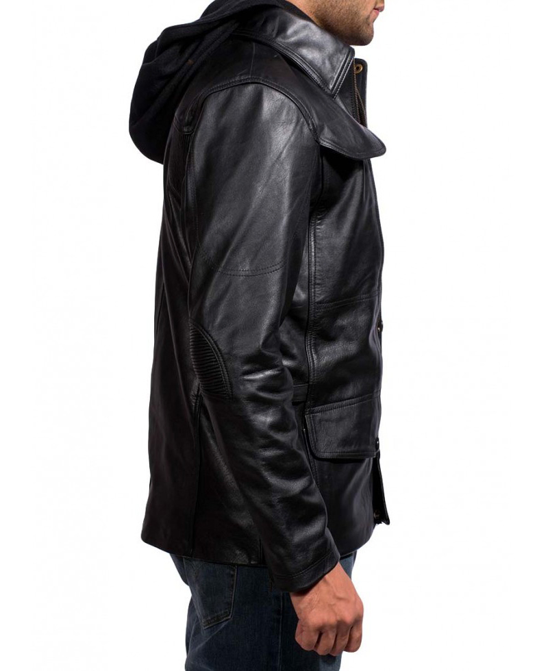 Arnold Schwarzenegger Terminator Genisys Jacket with Hoodie Arnold Schwarzenegger Terminator Genisys Jacket with Hoodie - Image 3