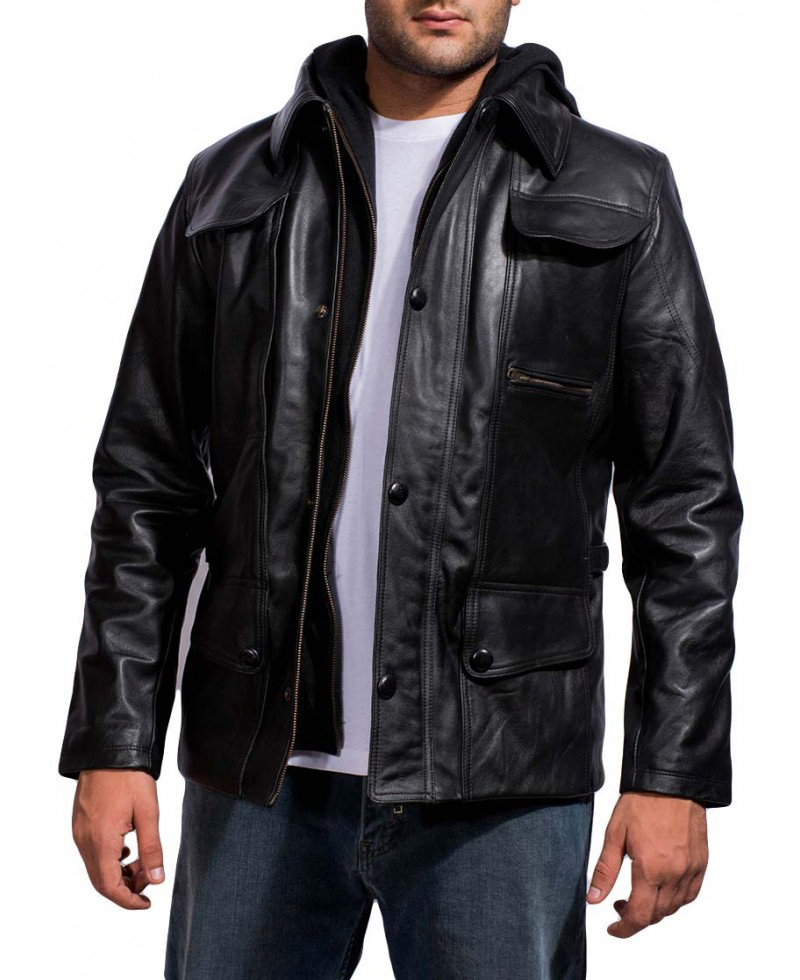 Arnold Schwarzenegger Terminator Genisys Jacket with Hoodie Arnold Schwarzenegger Terminator Genisys Jacket with Hoodie - Image 4