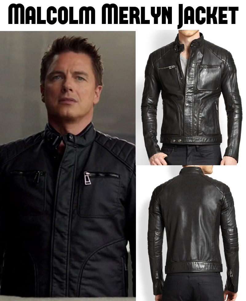 John Barrowman Arrow Malcolm Merlyn Leather Jacket arrow merlyn jacket