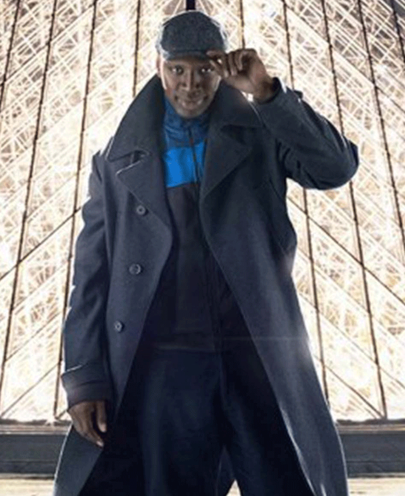 Omar Sy Arsene Lupin Trench Coat Omar Sy Arsene Lupin Trench Coat - Image 2