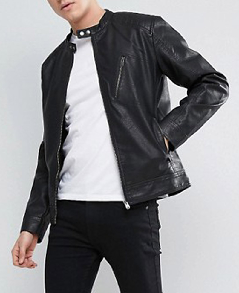 Men's Atlanta Black Leather Jacket Men's Atlanta Black Leather Jacket - Image 4