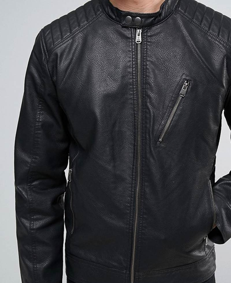 Men's Atlanta Black Leather Jacket Men's Atlanta Black Leather Jacket - Image 5