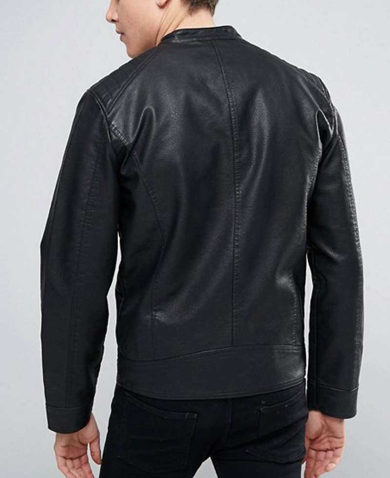 Men's Atlanta Black Leather Jacket Men's Atlanta Black Leather Jacket - Image 2