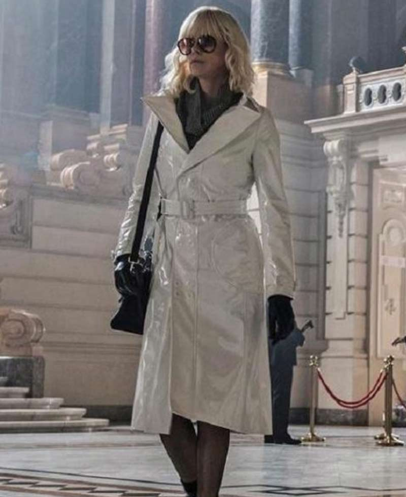 Atomic Blonde Lorraine Broughton White Leather Coat Atomic Blonde Lorraine Broughton White Leather Coat