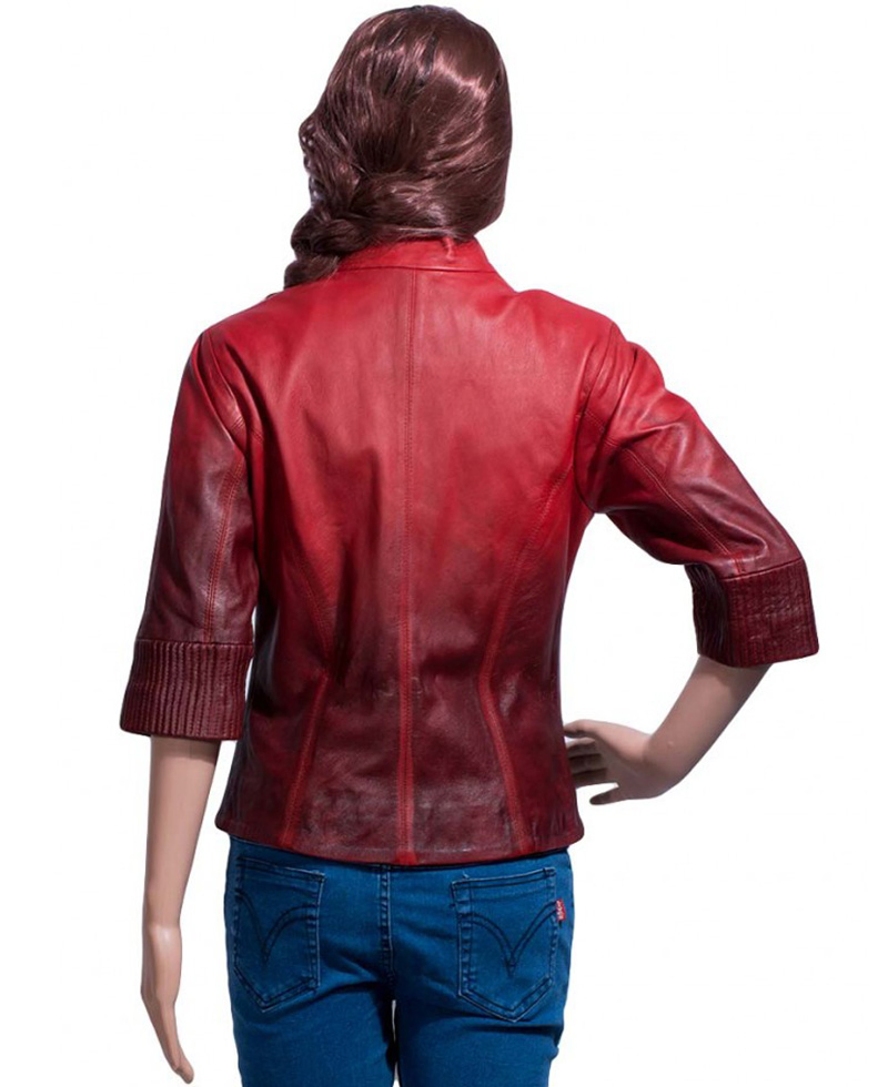 Avengers Age of Ultron Movie Scarlet Witch Leather Jacket Avengers Age of Ultron Movie Scarlet Witch Leather Jacket - Image 2
