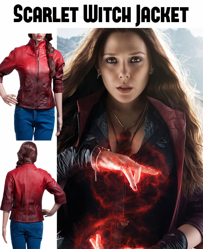 Avengers Age of Ultron Movie Scarlet Witch Leather Jacket Avengers Age of Ultron Movie Scarlet Witch Leather Jacket - Image 5
