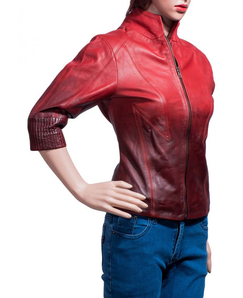 Avengers Age of Ultron Movie Scarlet Witch Leather Jacket Avengers Age of Ultron Movie Scarlet Witch Leather Jacket - Image 3