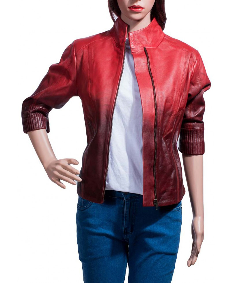Avengers Age of Ultron Movie Scarlet Witch Leather Jacket Avengers Age of Ultron Movie Scarlet Witch Leather Jacket - Image 4
