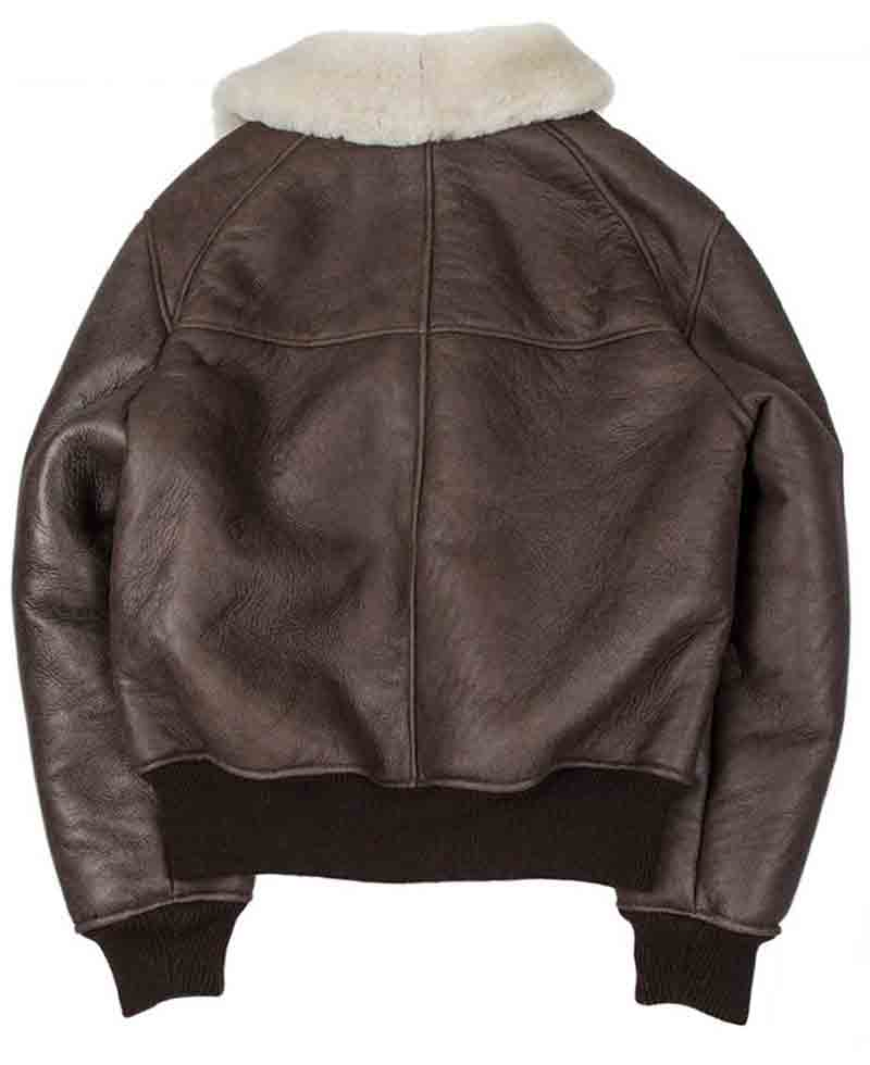 Men's Bomber B-26 Aviator Flight Brown Leather Jacket Men's Bomber B-26 Aviator Flight Brown Leather Jacket - Image 2