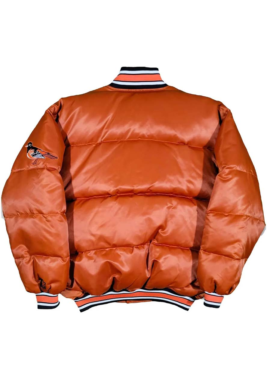 Baltimore Orioles 90’s Puffer Orange Jacket Baltimore Orioles 90’s Puffer Orange Jacket - Image 2