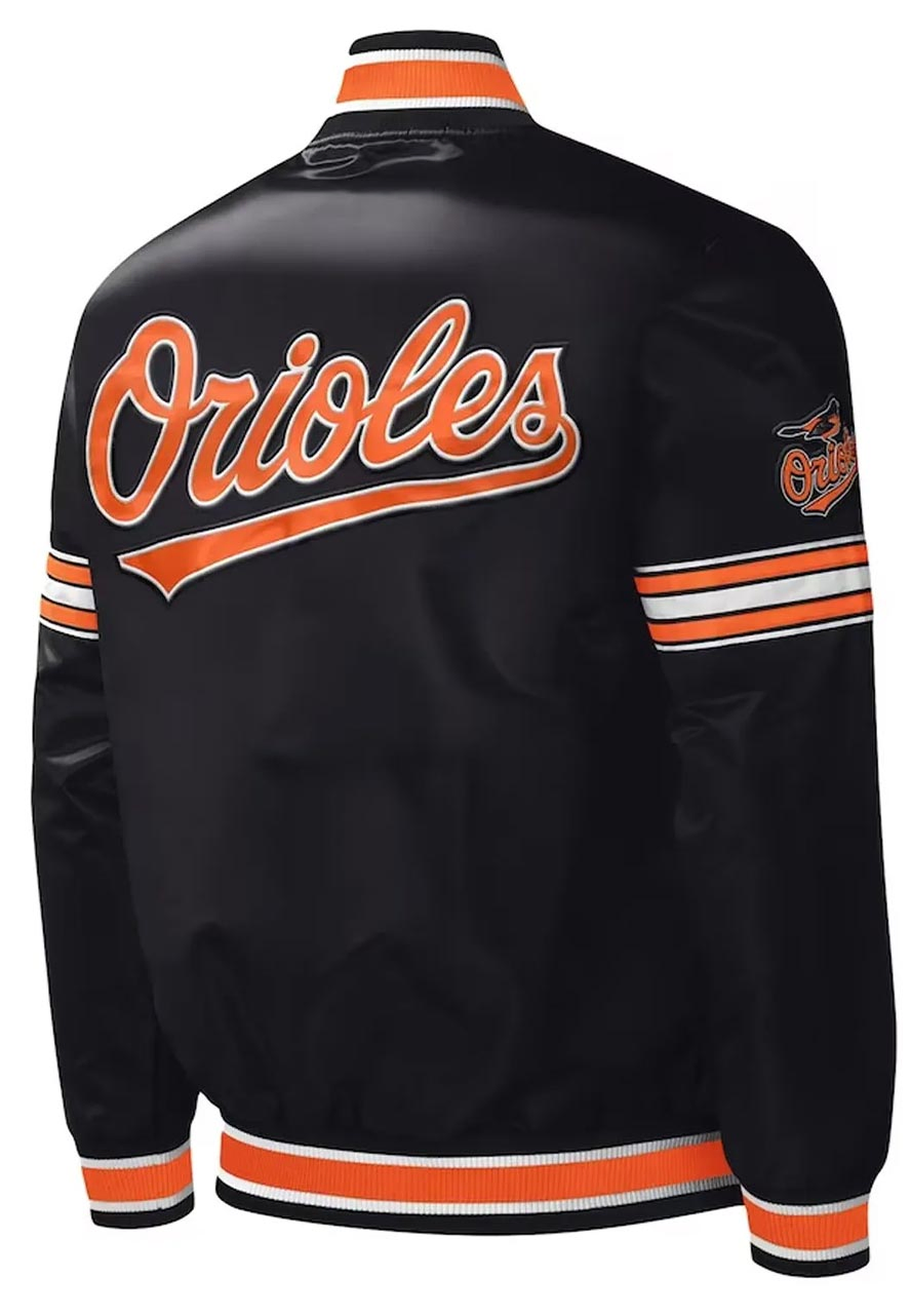 Baltimore Orioles Midfield Black Varsity Jacket Baltimore Orioles Midfield Black Varsity Jacket - Image 2