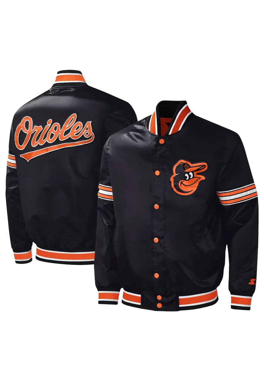Baltimore Orioles Midfield Black Varsity Jacket Baltimore Orioles Midfield Black Varsity Jacket - Image 4