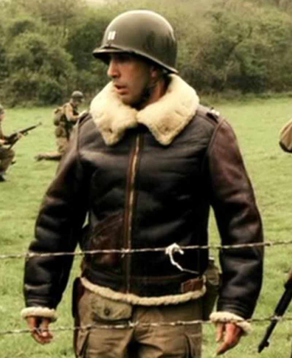 Band of Brothers David Schwimmer Shearling Leather Jacket