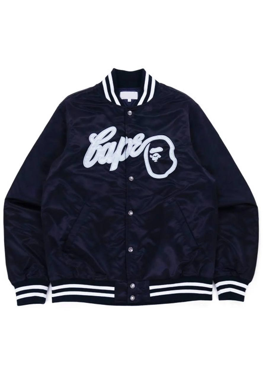 Bape Baseball Navy Blue Bomber Jacket Bape Baseball Navy Blue Bomber Jacket