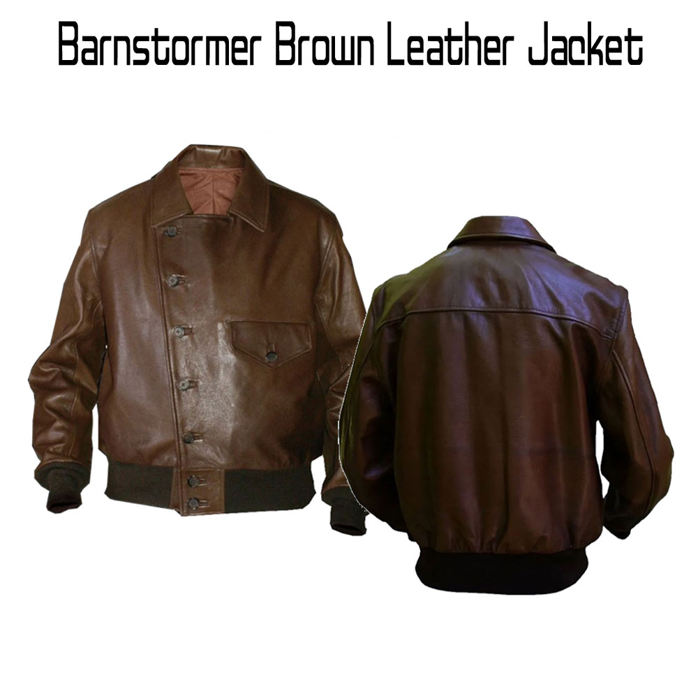 Barnstormer Brown Leather Jacket Barnstormer Brown Leather Jacket - Image 3