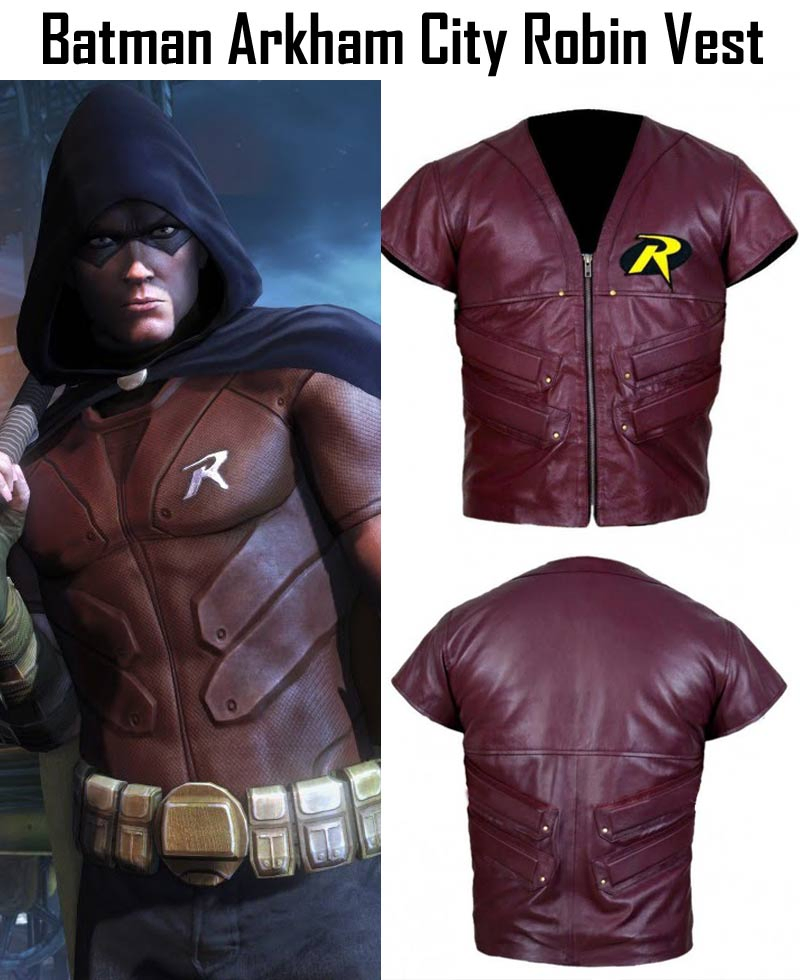 Batman Arkham City Robin Leather Vest batman arkham city robin vest