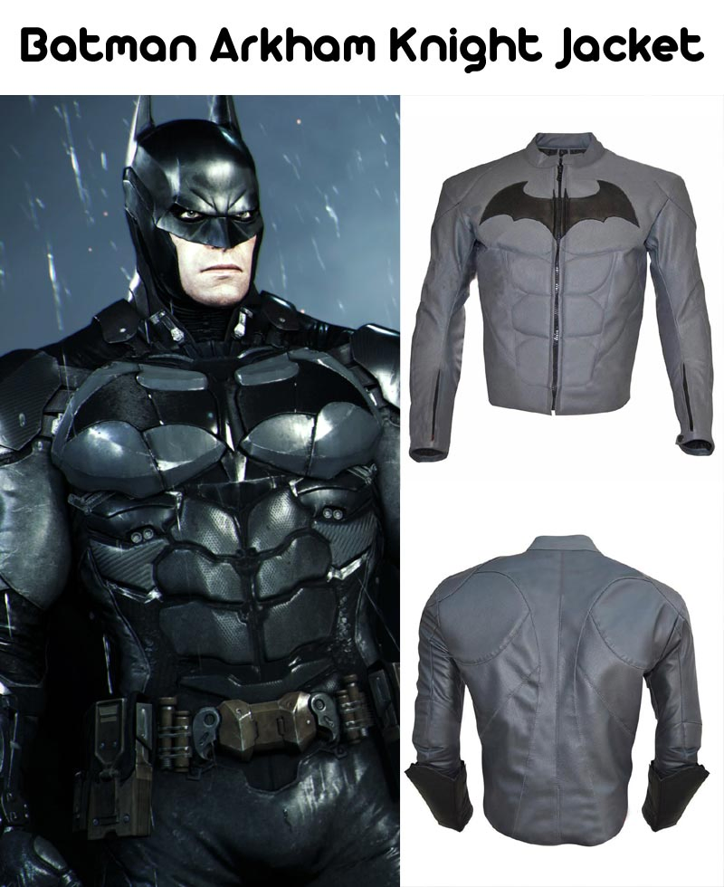 Batman Arkham Knight Grey Leather Jacket batman arkham knight batman leather jacket