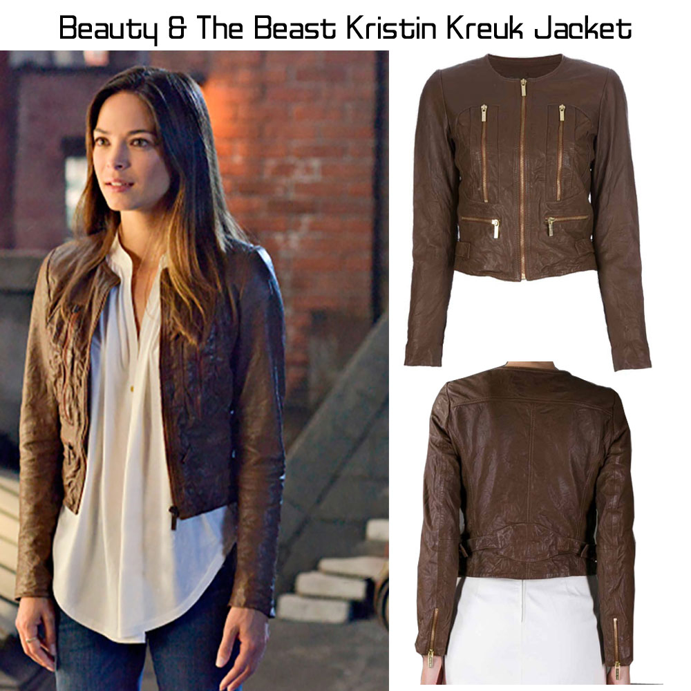 Beauty & The Beast Kristin Kreuk Cropped Leather Jacket Beauty & The Beast Kristin Kreuk Cropped Leather Jacket - Image 7