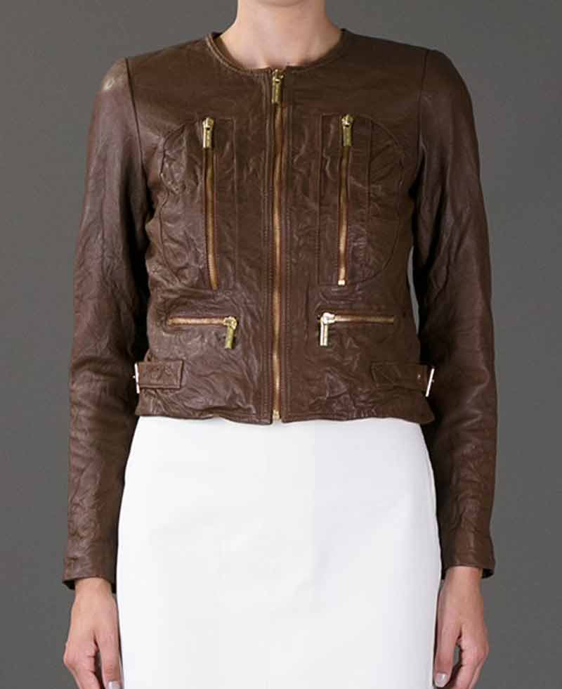 Beauty & The Beast Kristin Kreuk Cropped Leather Jacket Beauty & The Beast Kristin Kreuk Cropped Leather Jacket - Image 2
