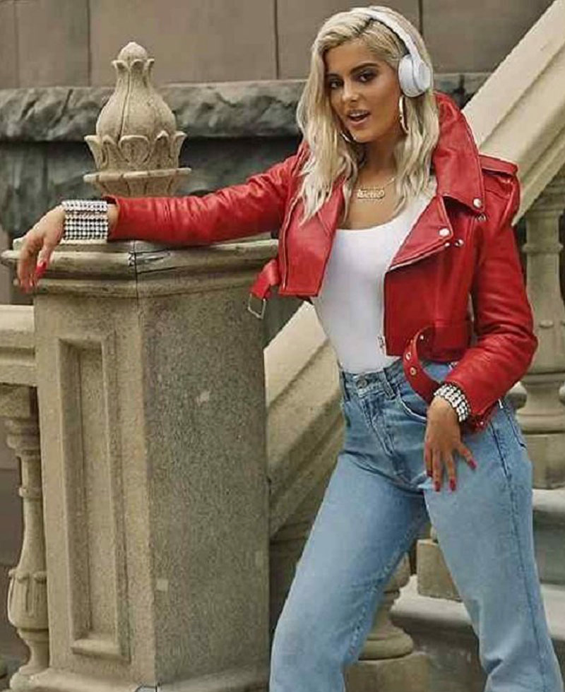 Bebe Rexha The Way I Are Red Leather Jacket Bebe Rexha The Way I Are Red Leather Jacket - Image 5