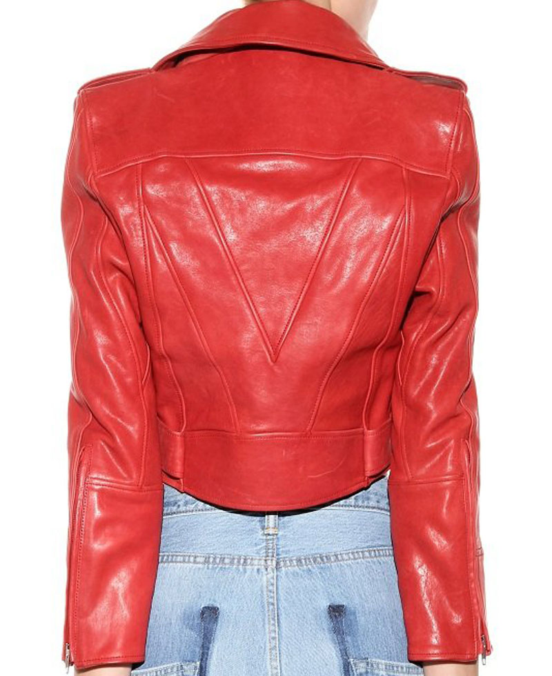 Bebe Rexha The Way I Are Red Leather Jacket Bebe Rexha The Way I Are Red Leather Jacket - Image 4