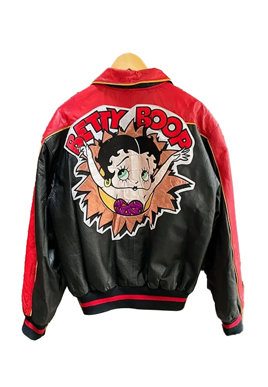90s Betty Boop Leather Jacket betty boop bomber jacket