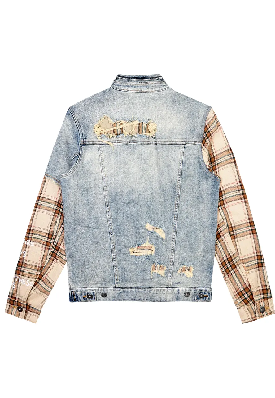 Big and Tall Plaid Denim Jacket Big and Tall Plaid Denim Jacket - Image 2