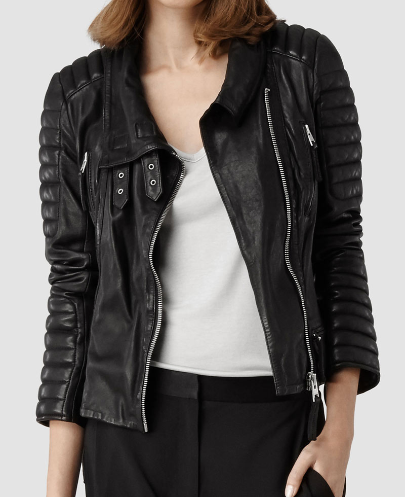 Amber Heard Motorcycle Black Leather Jacket