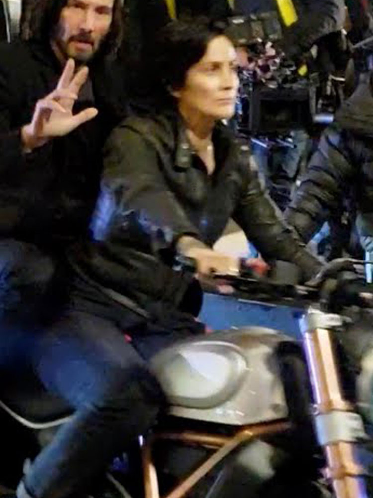 Carrie-Anne Moss The Matrix 4 Biker Leather Jacket Carrie-Anne Moss The Matrix 4 Biker Leather Jacket - Image 7